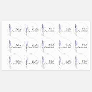 Stickers Mariage de Lavande Français Simple Delica