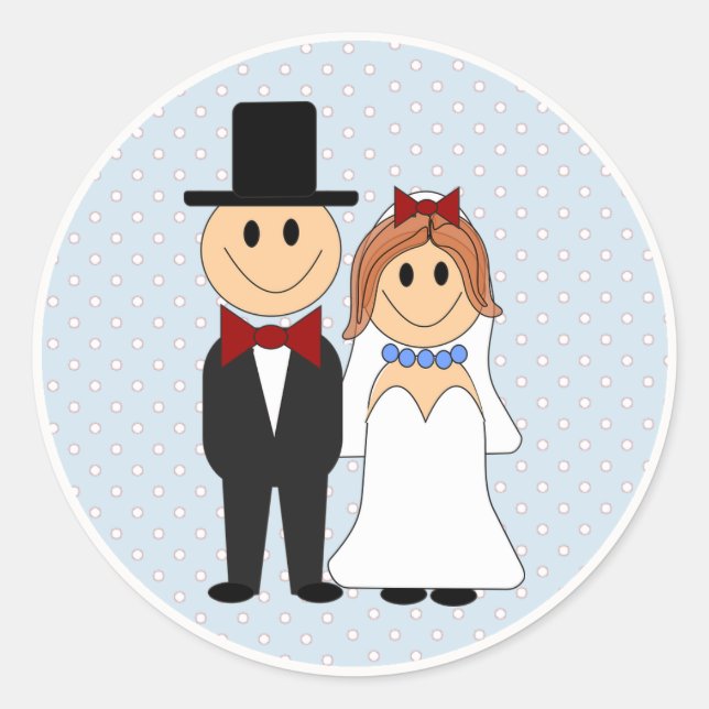 Stickers Mariage de mariée et de chambre Blue Polk (Devant)