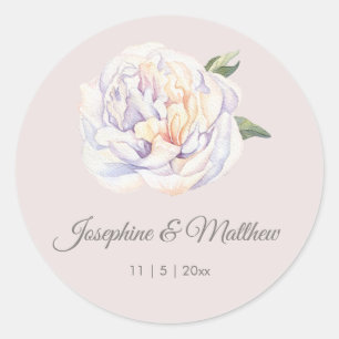 Stickers Mariage de Mauve Floral Peony blanc