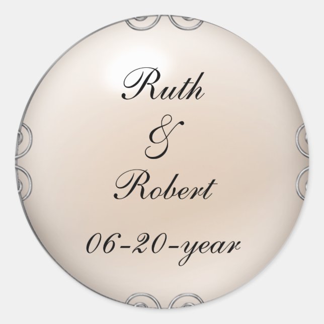 Stickers Mariage de Perle Bijoux en Crème (Devant)