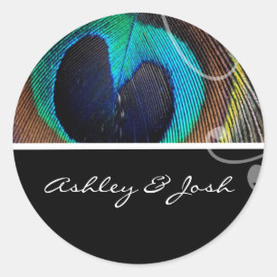 Stickers Mariage de plumes de paon