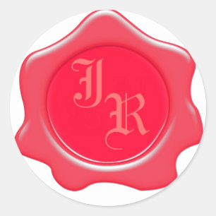 Stickers Mariage de sceau de cire Monogramme de pa