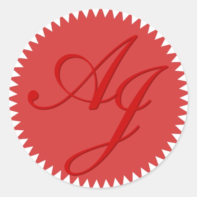 Stickers Mariage d'enveloppe Initiales (Devant)