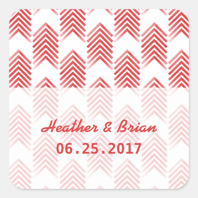 Stickers Mariage des Flèches Tribales Rouges (Devant)