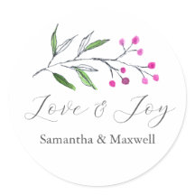 Stickers Mariage d'hiver Merci simple