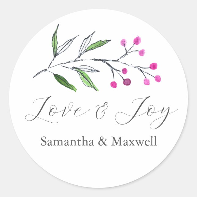 Stickers Mariage d'hiver Merci simple (Devant)