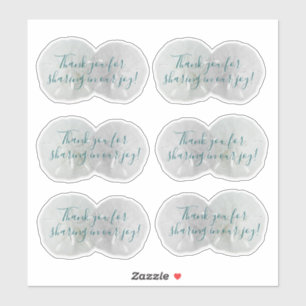 Stickers Mariage Dollar  en forme de Merci de sabl
