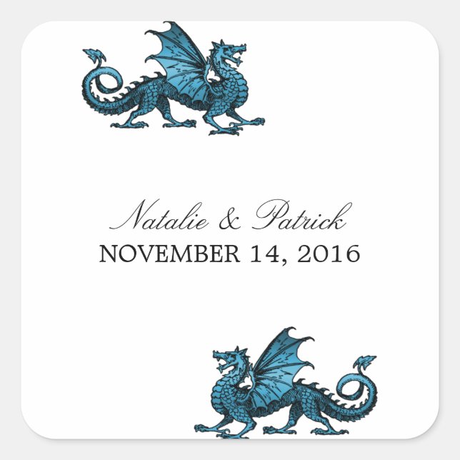 Stickers mariage Dragon Bleu (Devant)