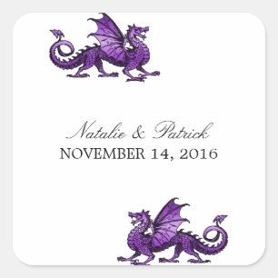Stickers Mariage Dragon Violet