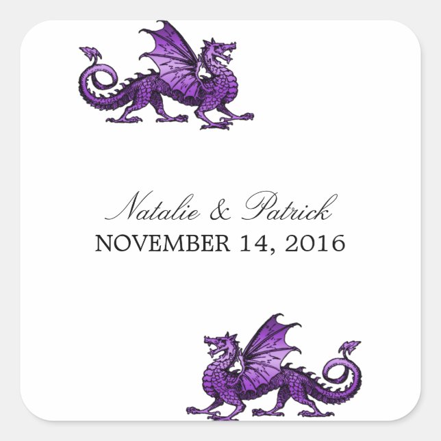 Stickers Mariage Dragon Violet (Devant)