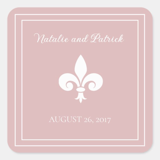 Stickers Mariage Dusty Rose Fleur de Lis (Devant)