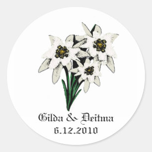 Stickers Mariage Edelweiss blanc