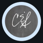 Stickers Mariage en carton bleu Chalkboard<br><div class="desc">Ces Stickers 1, 5" Monogramme Envelope Seal Stickers est à la fois tendance et chic. Ces beaux autocollants sont parfaits pour l'utilisation comme scellés d'enveloppe pour finaliser vos invitations ou comme autocollants pour les faveurs de baby shower. Ils sont en feuilles de 20. Nous avons une ligne entière consacrée à...</div>