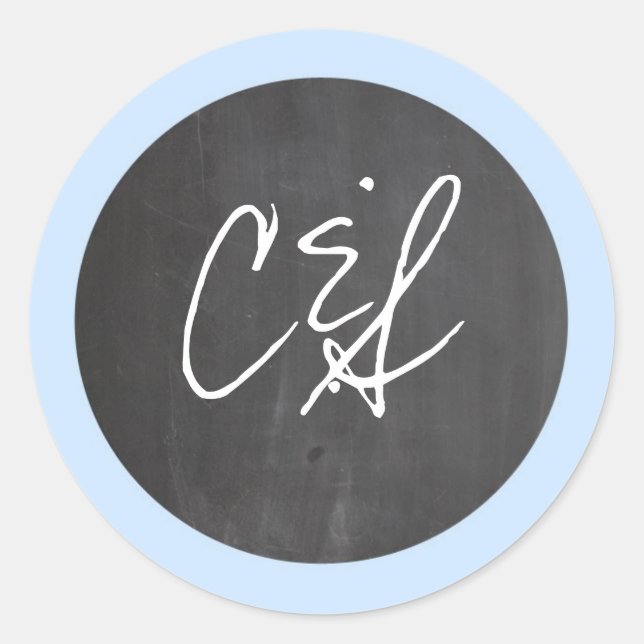 Stickers Mariage en carton bleu Chalkboard (Devant)
