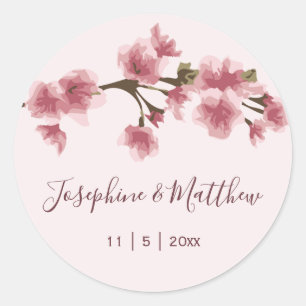 Stickers Mariage en fleurs de cerisier rose