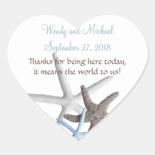 Stickers Mariage en forme de coeur de Starfish