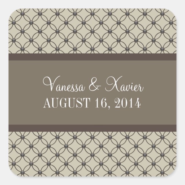 Stickers Mariage en treillis beige (Devant)