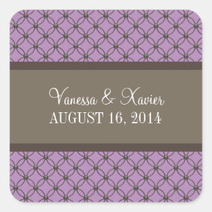 Stickers Mariage en treillis fantaisie Violet