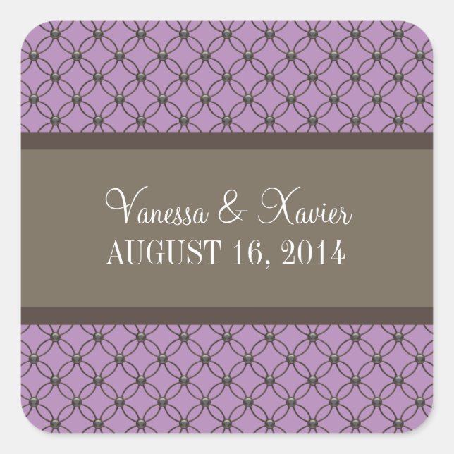 Stickers Mariage en treillis fantaisie Violet (Devant)