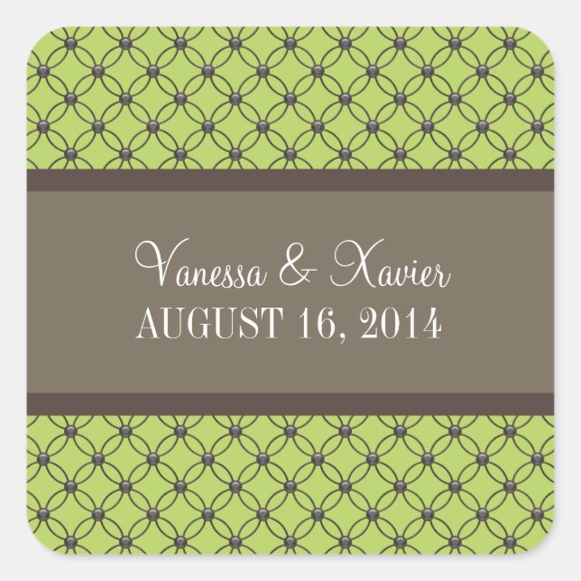 Stickers Mariage en treillis Vert Fancy (Devant)