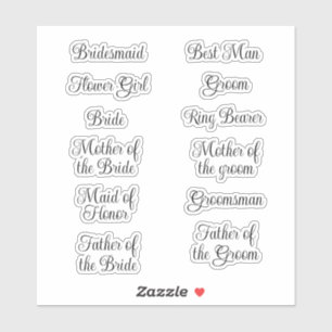 Stickers mariage en vinyle de marque Bridesmaid