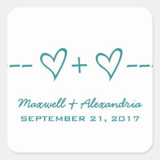 Stickers Mariage Équation Coeur turquoise