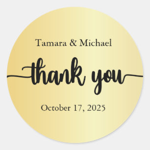 Stickers Mariage, Étiquettes Mariage, Or Merci