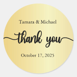 Stickers Mariage, Étiquettes Mariage, Or Merci