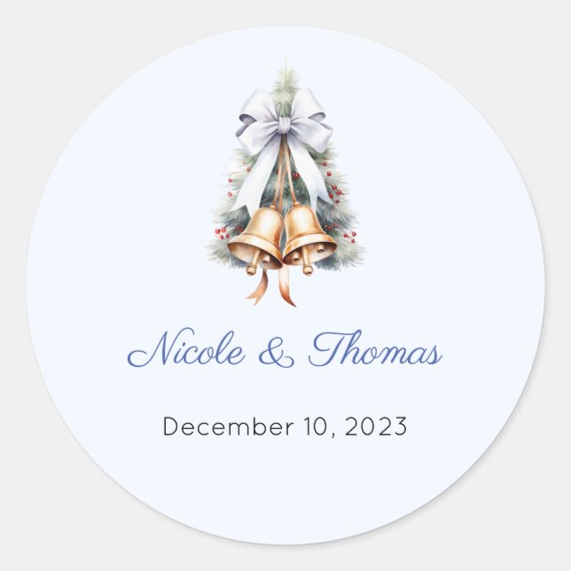 Stickers Mariage, Étiquettes Mariage, Script, Amou (Devant)