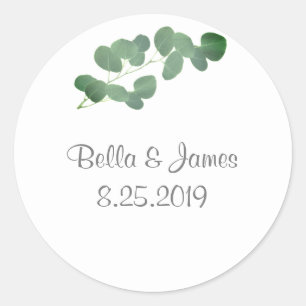 Stickers Mariage Eucalyptus Dollar Argent