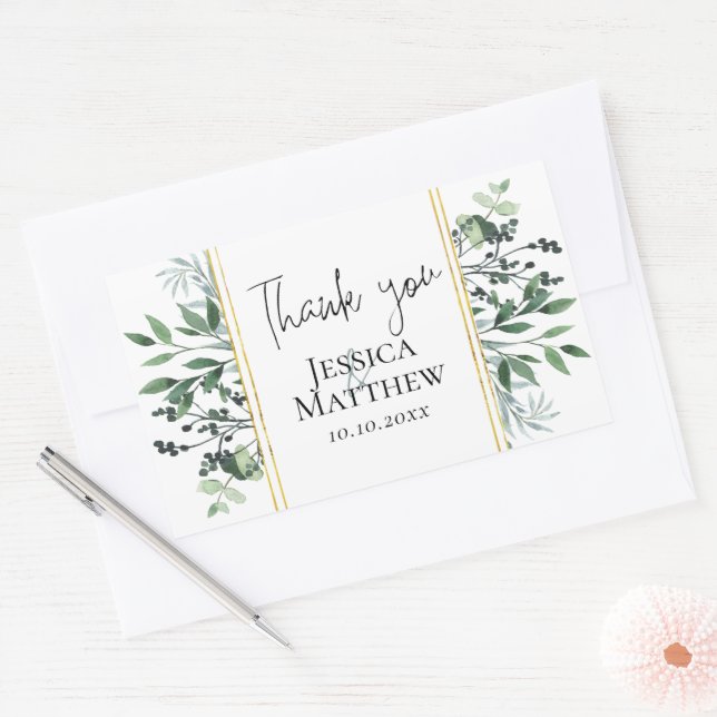 Stickers Mariage Eucalyptus Gold Foil (Enveloppe)