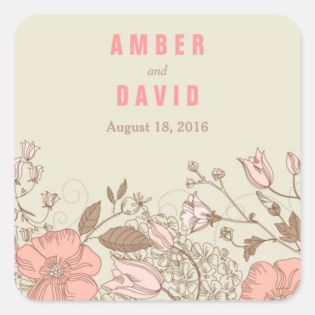 Stickers mariage favori Fleurs sauvages (Devant)