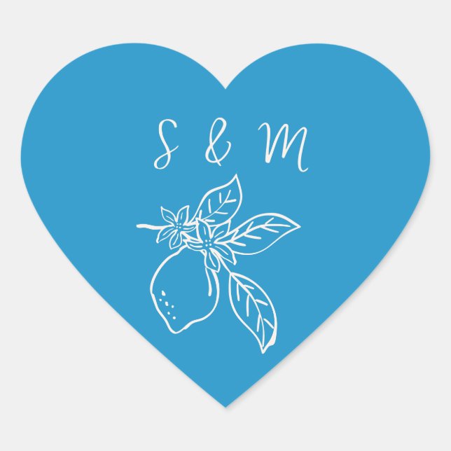 Stickers Mariage Favoris Au Citron Dessiné À La Ma (Devant)