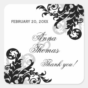 Stickers Mariage Favoris Noir et Argent