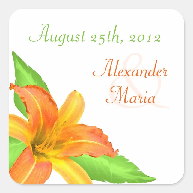 Stickers Mariage Fleur Été Chaud/Sceau (Devant)