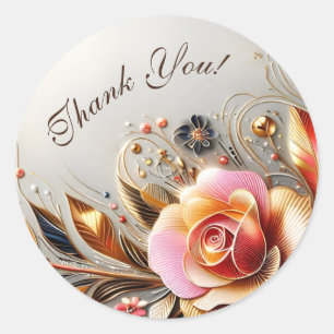 Stickers Mariage Fleur/Merci cadeau