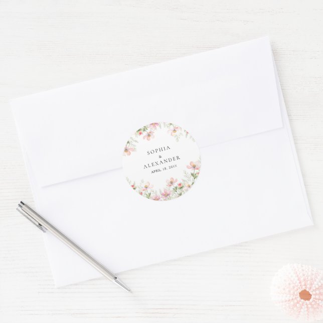 Stickers Mariage fleur sauvage (Enveloppe)