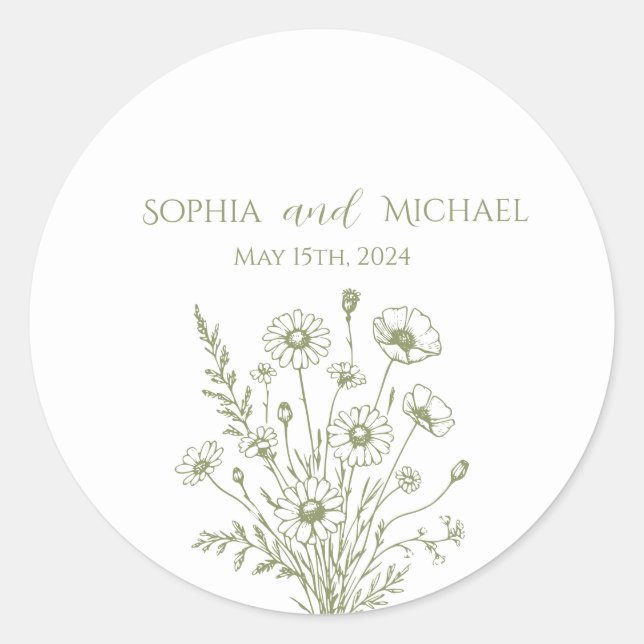 Stickers Mariage fleur sauvage Elegance (Devant)