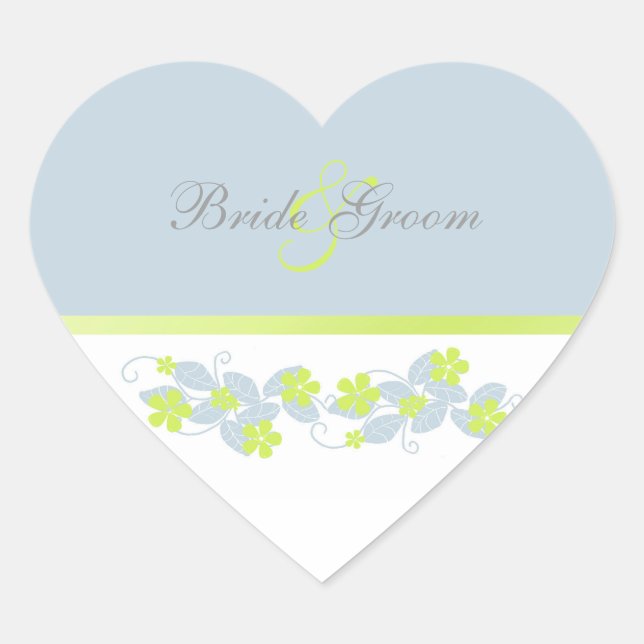 Stickers Mariage Fleurs Chartreuse (Devant)