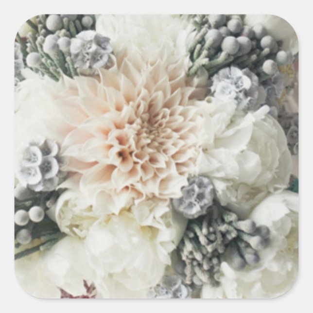 Stickers Mariage Floral Blanc (Devant)