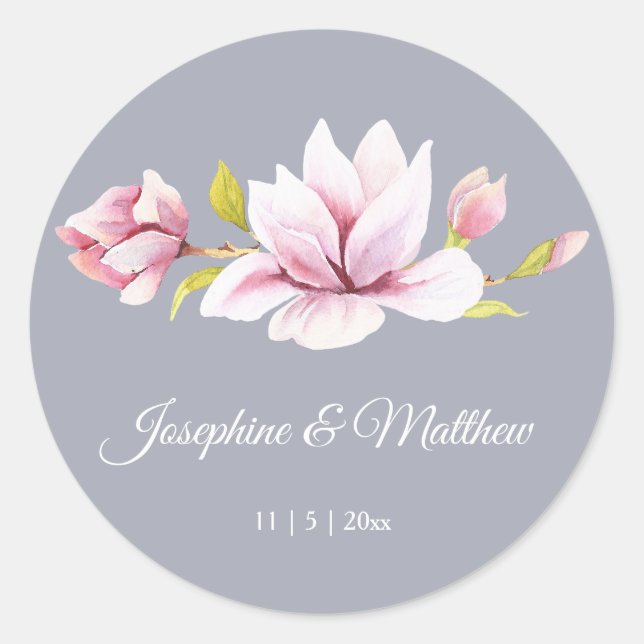 Stickers Mariage Floral de charme Magnolia (Devant)
