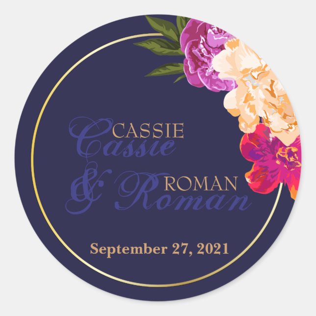 Stickers Mariage floral de la Marine Tropical (Devant)