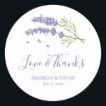 Stickers Mariage Floral Lavande violette élégant<br><div class="desc">Baguettes fleuries mauves pour autocollants/enveloppes scellées.</div>