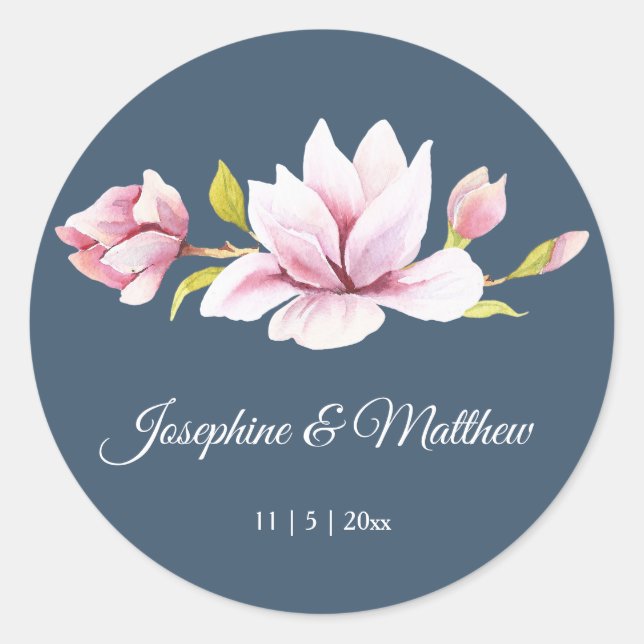 Stickers Mariage Floral Magnolia élégant (Devant)