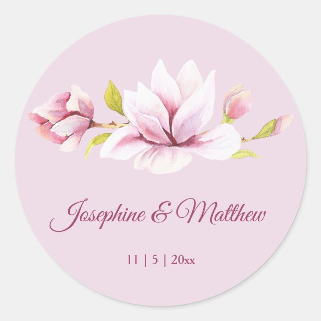 Stickers Mariage Floral Magnolias Printemps (Devant)