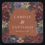 Stickers Mariage Floral Moody Terracotta<br><div class="desc">Ajoutez une touche de finition avec ces autocollants de mariage en terre cuite avec des fleurs moody,  vos noms personnalisés et votre date mariage. Parfaits comme enveloppes ou pour habiller les faveurs de mariage,  ils sont un détail simple mais élégant pour votre grand jour.</div>