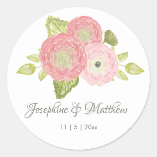 Stickers Mariage Floral Ranunculus Peach