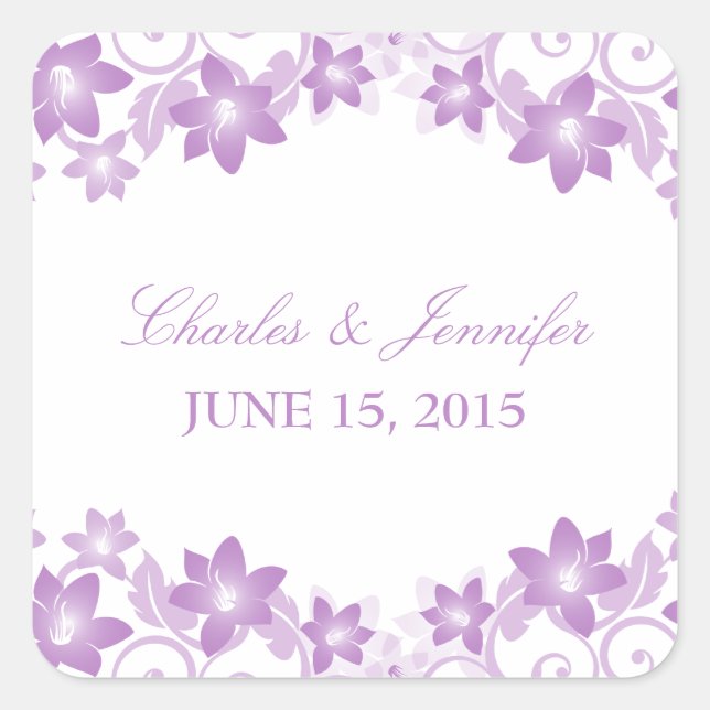 Stickers Mariage Floral Simple Violet (Devant)