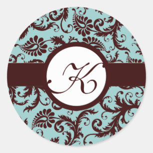 Stickers Mariage Floral Vintage Brown profond