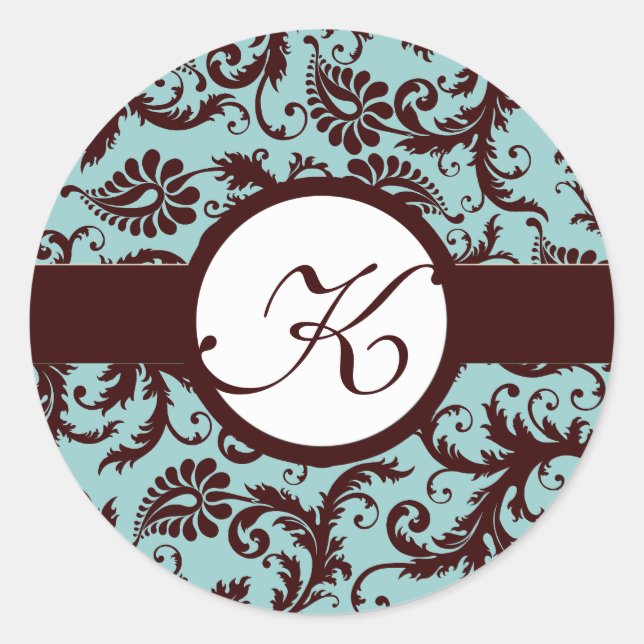 Stickers Mariage Floral Vintage Brown profond (Devant)